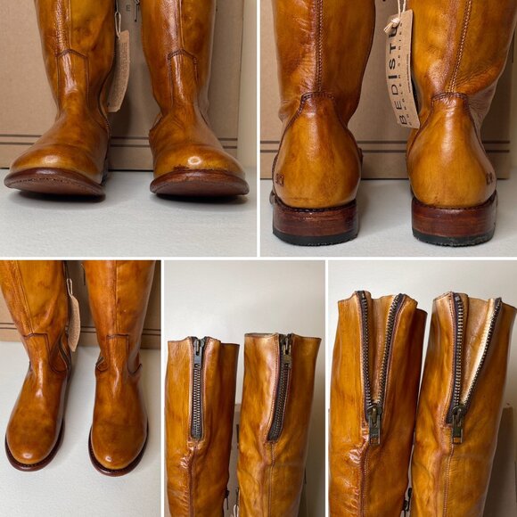 BED STU Tess Distressed Tan Leather Tall Riding Boots BEDSTU Size 8 - Picture 5 of 16